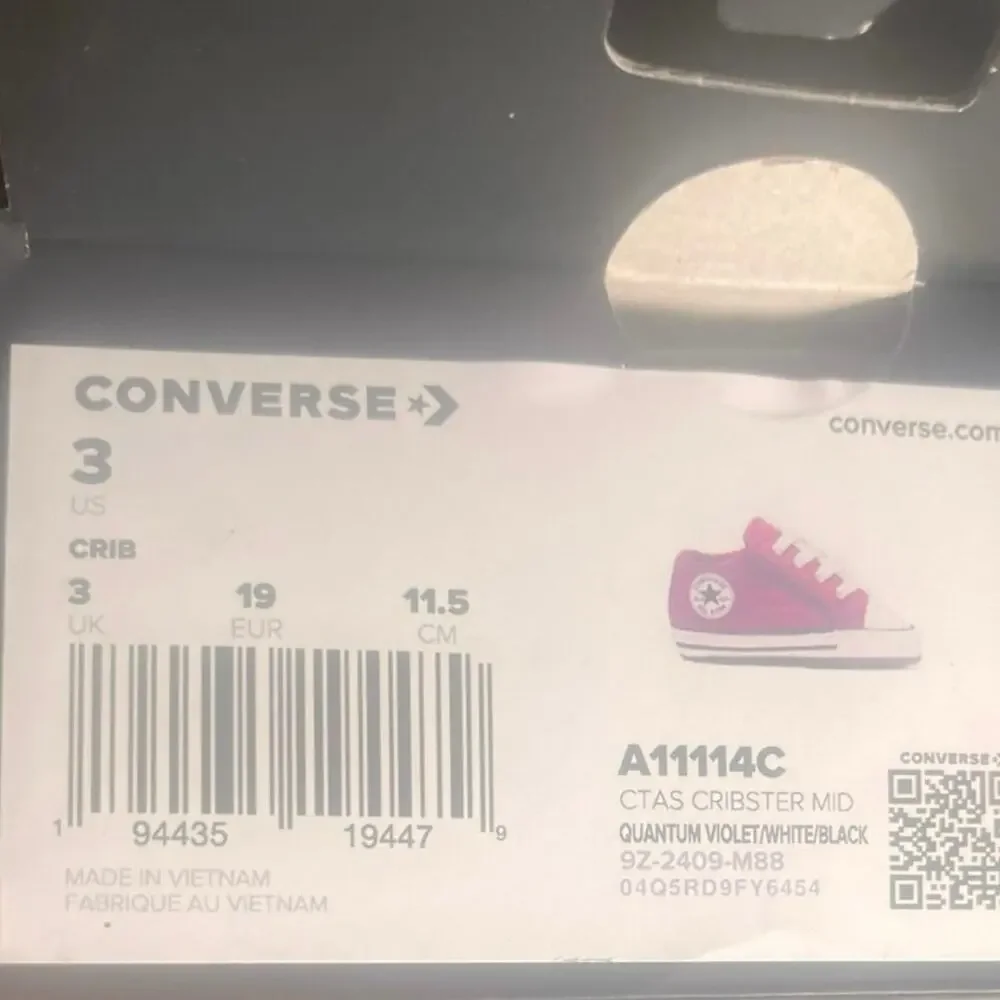 Converse Kids' Chuck Taylor All Star Cribster Shinefetti Purple Sz3